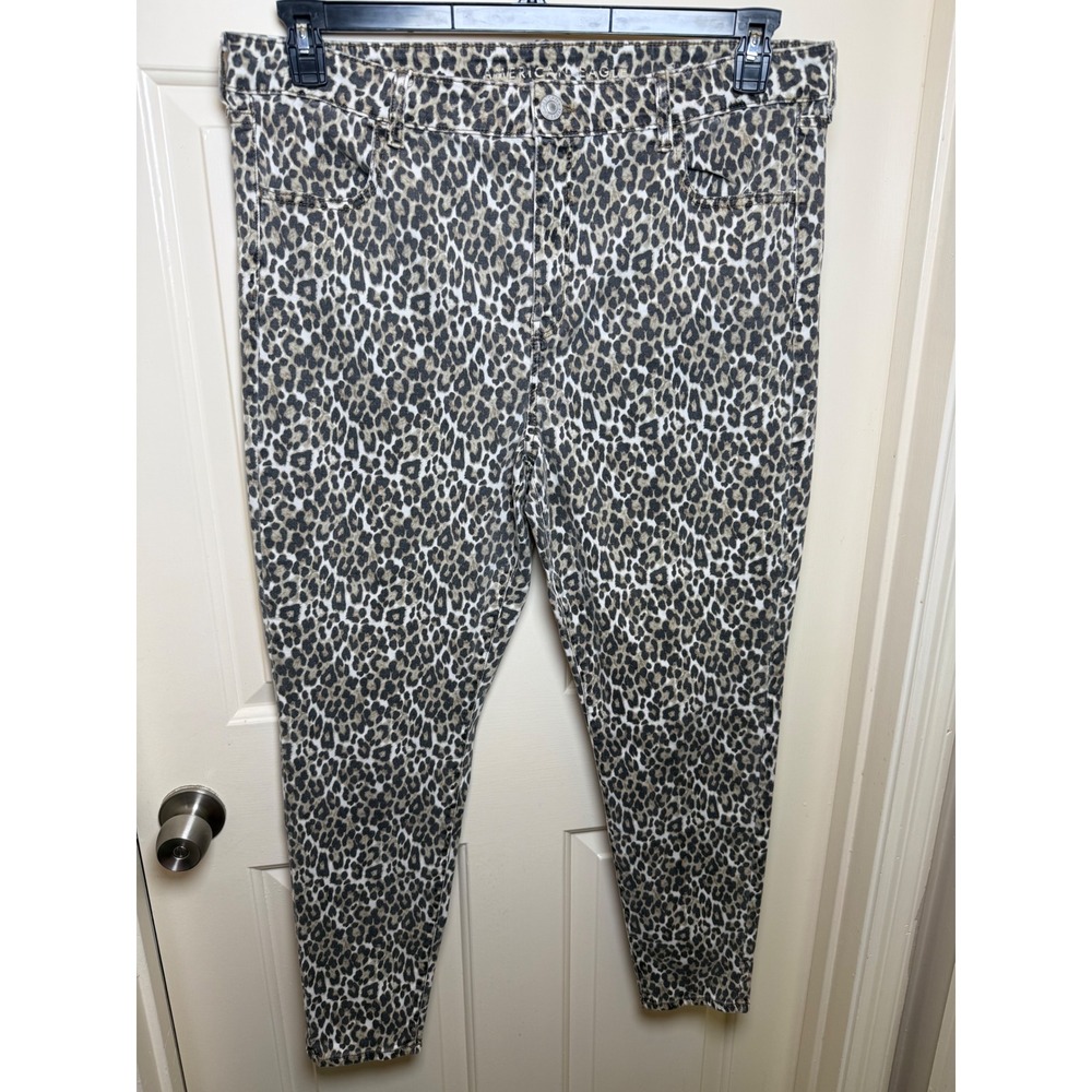 American Eagle Hi-Rise Jegging Leopard Print Next Level Stretch Pants Size 20